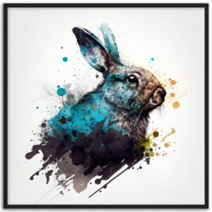 Splatter Style Rabbit Painting