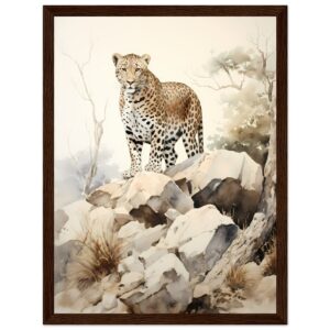 Leopard's Roost: A Watercolour Elegance