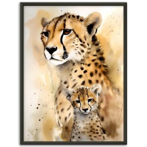 Cheetah and Cub Wall Art